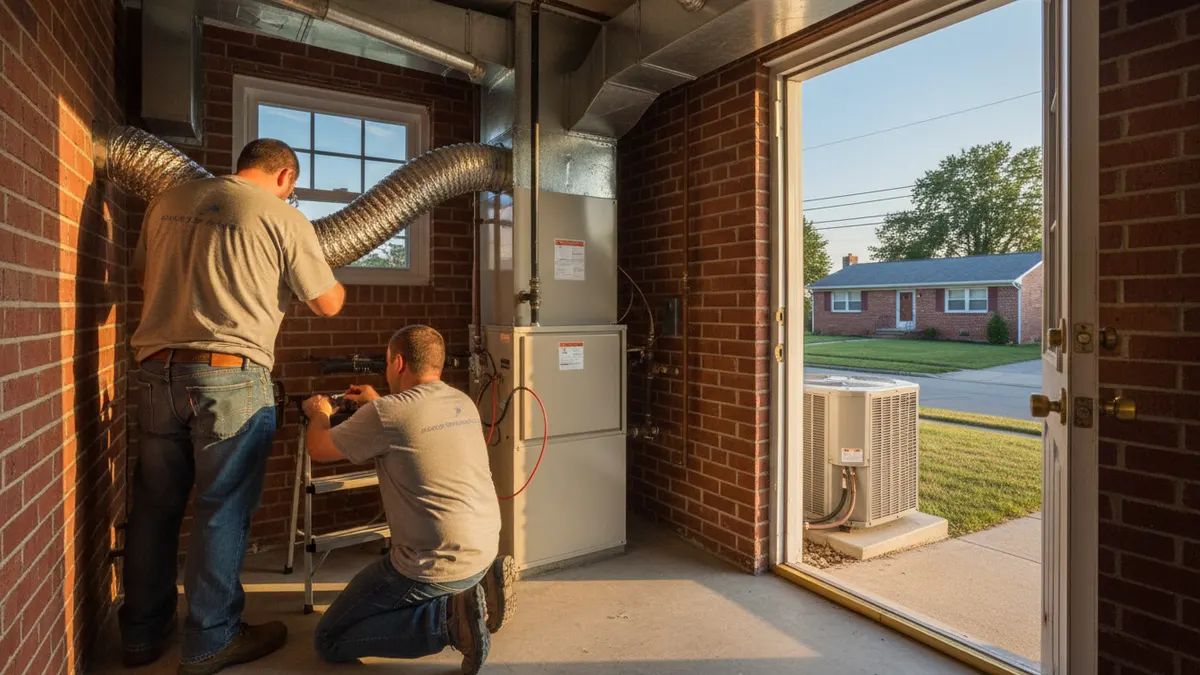 New furnace installation in progress